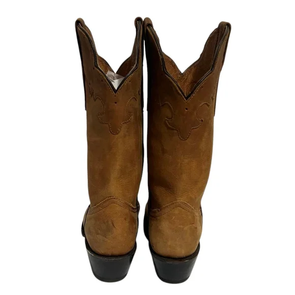 El Pajar Tan Mexican Women's Western Leather Boots Sz 5.5 - Picture 4 of 7